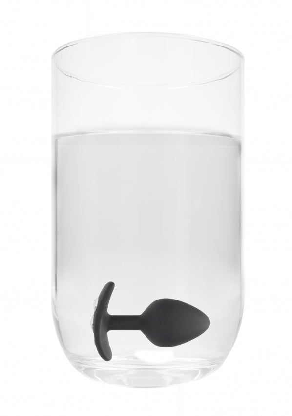 Shots Toys | OUCH! Large Diamond Butt Plug With Handle - Black 8.6 cm Butt Plug with Gem Base