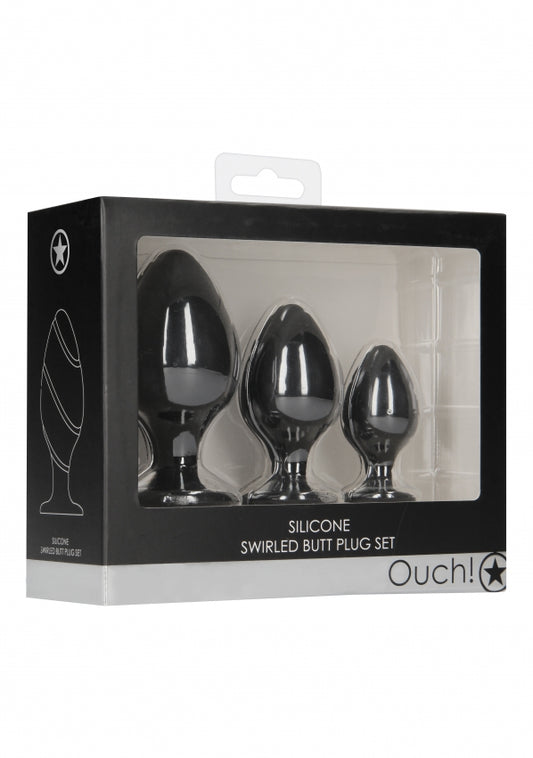 Shots Toys | OUCH! Swirled Butt Plug Set - Black