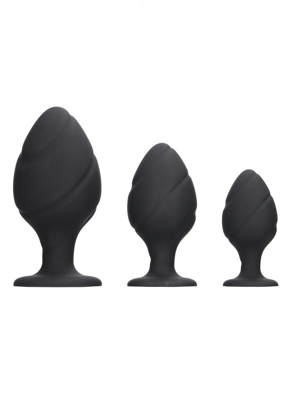 Shots Toys | OUCH! Swirled Butt Plug Set - Black