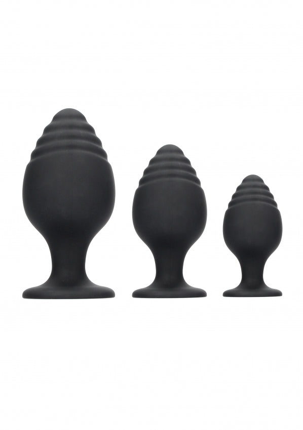 Shots Toys | OUCH! Rippled Butt Plug Set - Black