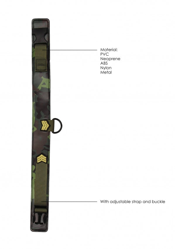 Shots Toys | Ouch! Collar With Leash - Army Theme - Green