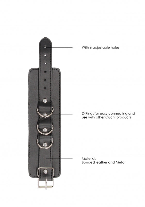 Shots Toys | Ouch! Bonded Leather Hand or Ankle Cuffs - With Adjustable Straps