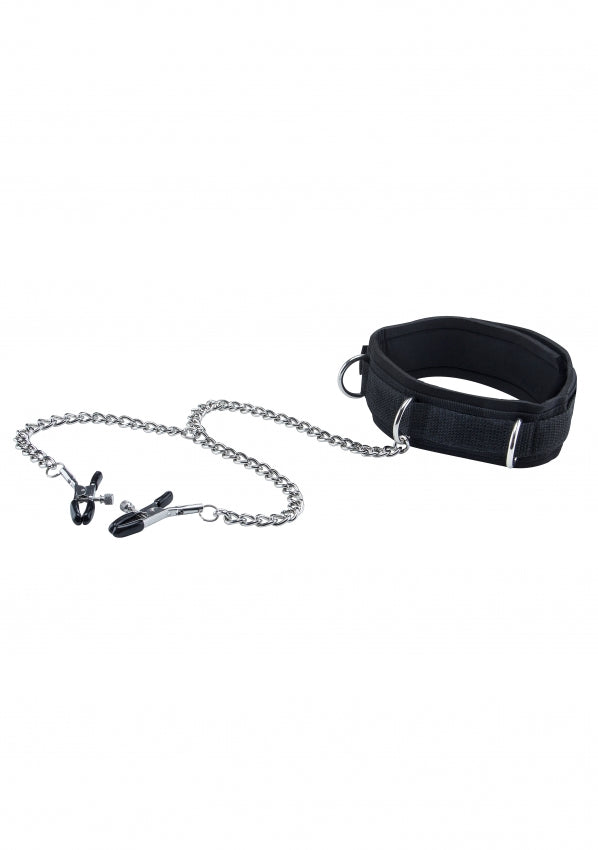 Shots Toys | OUCH! Velcro Collar With Nipple Clamps - With Adjustable Straps