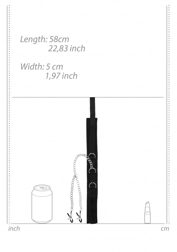 Shots Toys | OUCH! Velcro Collar With Nipple Clamps - With Adjustable Straps
