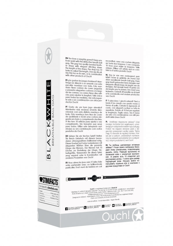 Shots Toys | OUCH! Breathable Ball Gag - With Bonded Leather Straps