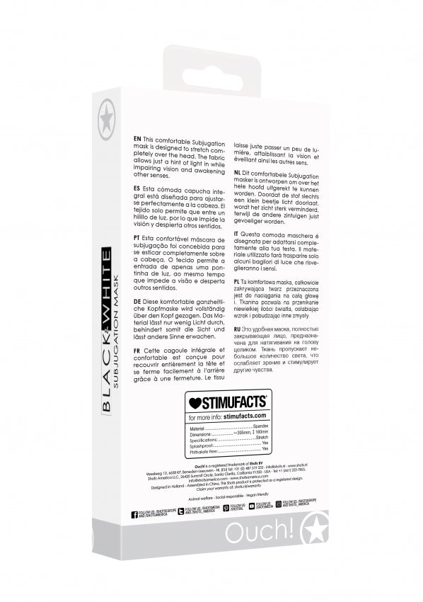 Shots Toys | OUCH! Subjugation Mask - Allows Just A Hint Of Light