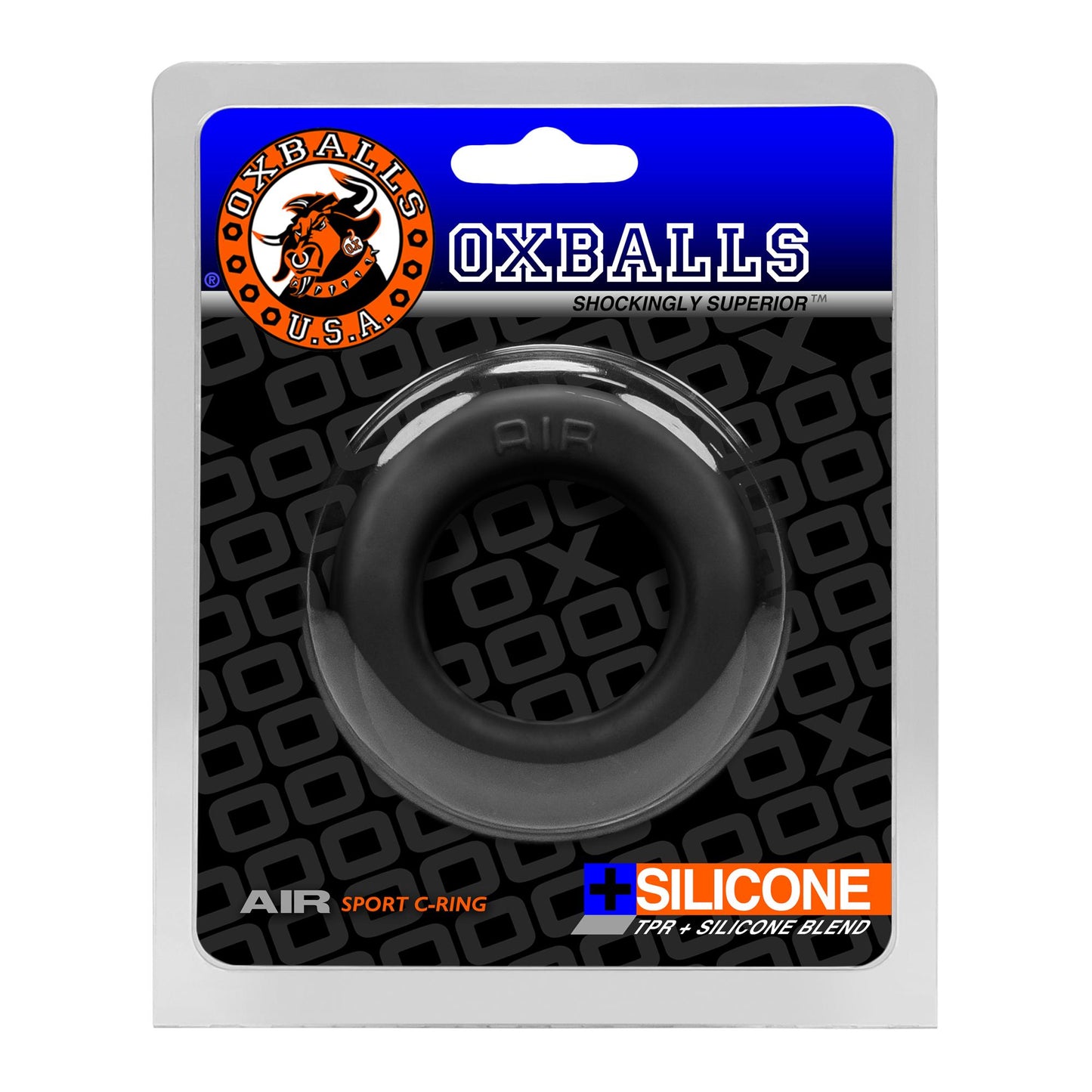 OxBalls AIR Lightweight Airflow Cockring Cock Ring BLACK ICE
