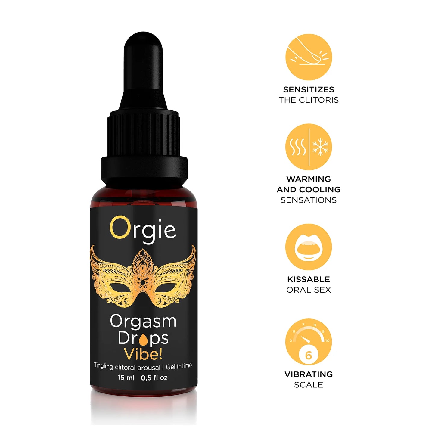 Orgie Orgasm Drops Vibe! - Kissable Arousal Gel 15ml