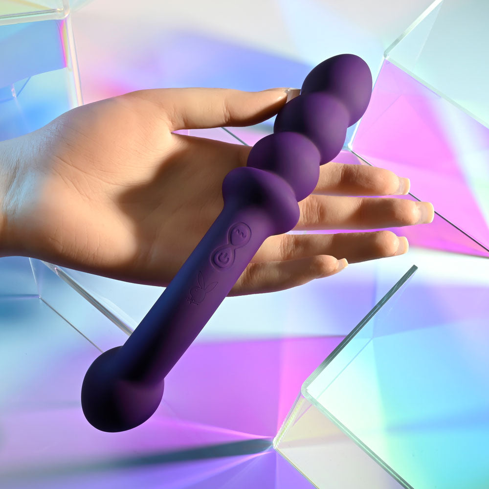 Playboy Pleasure THE SEEKER Purple 20.3cm USB Rechargeable Double Ended Vibrator