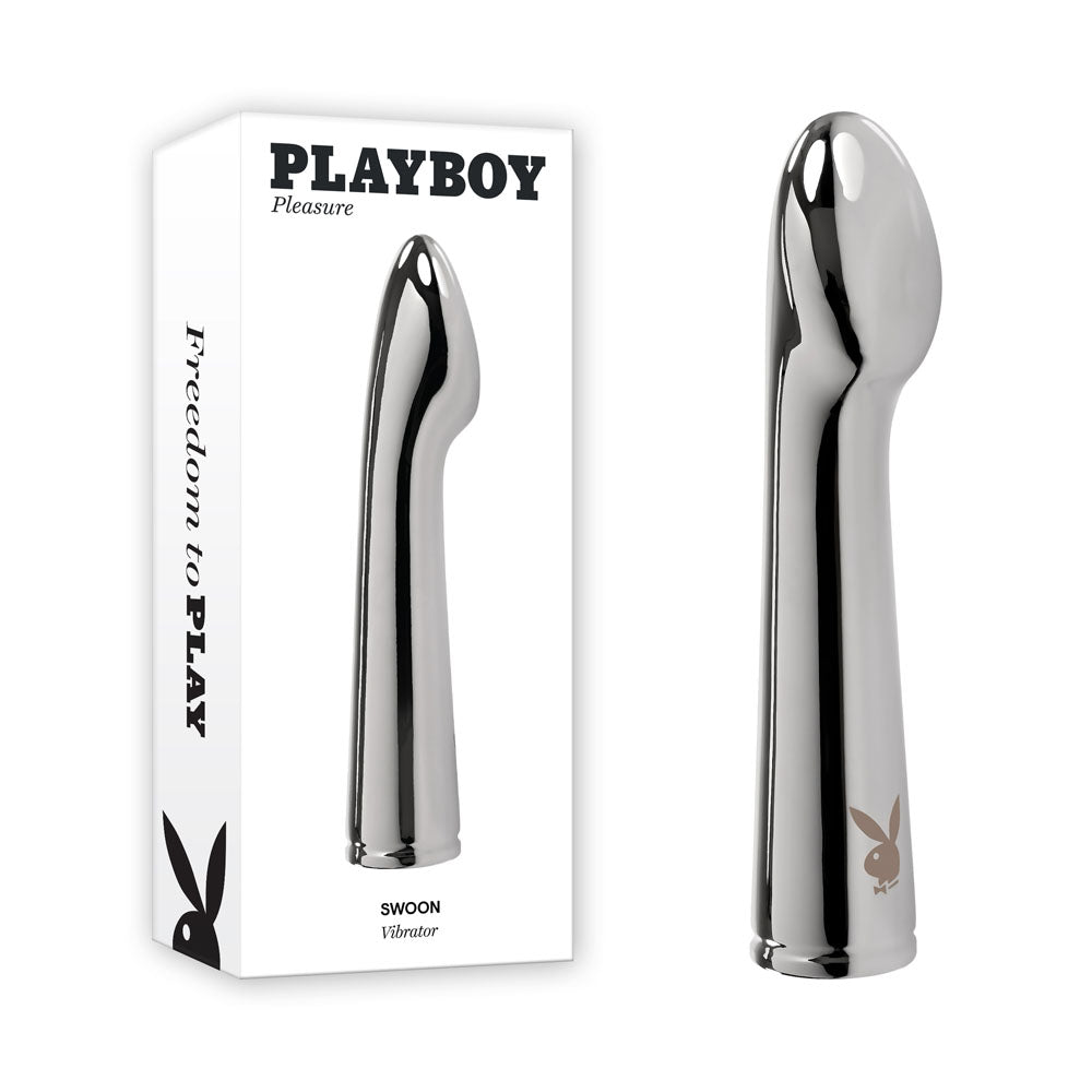 Playboy Pleasure SWOON Chrome 14cm USB Rechargeable Vibrator