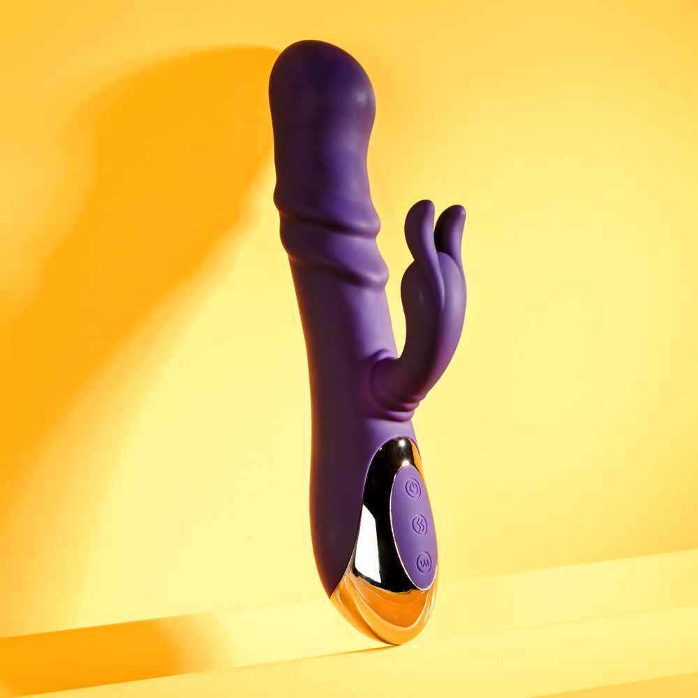 Playboy Pleasure BUNNY PUNCH - Purple 24.4cm Twirling Rabbit Vibrator