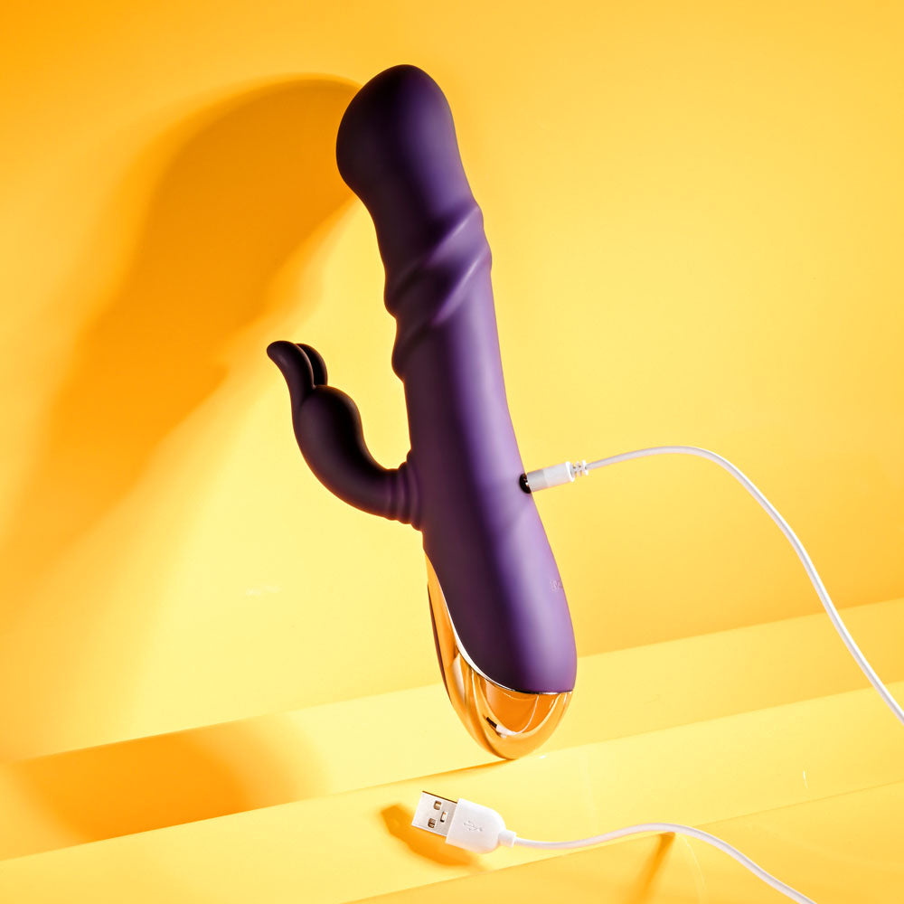 Playboy Pleasure BUNNY PUNCH - Purple 24.4cm Twirling Rabbit Vibrator