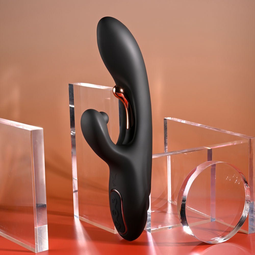 Playboy Pleasure AUREUS Black 22.7cm Rabbit Vibrator with G-Spot Tickling