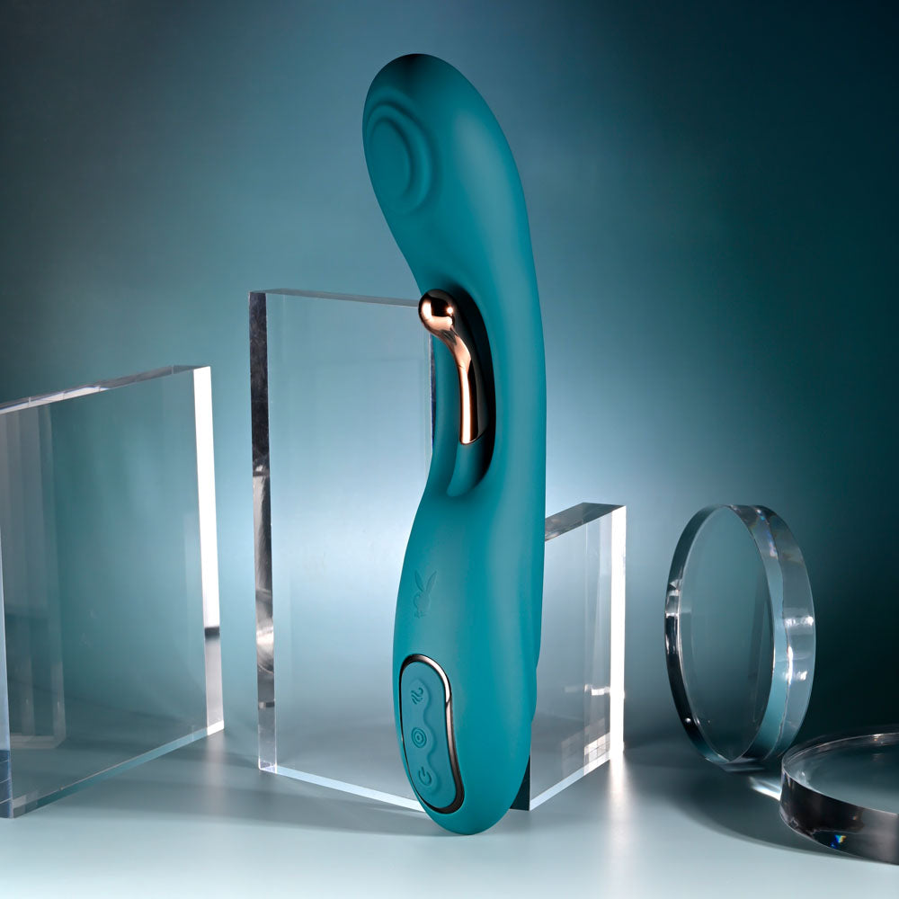 Playboy Pleasure AURELIE Green 22.7cm Vibrator with Internal Flicker
