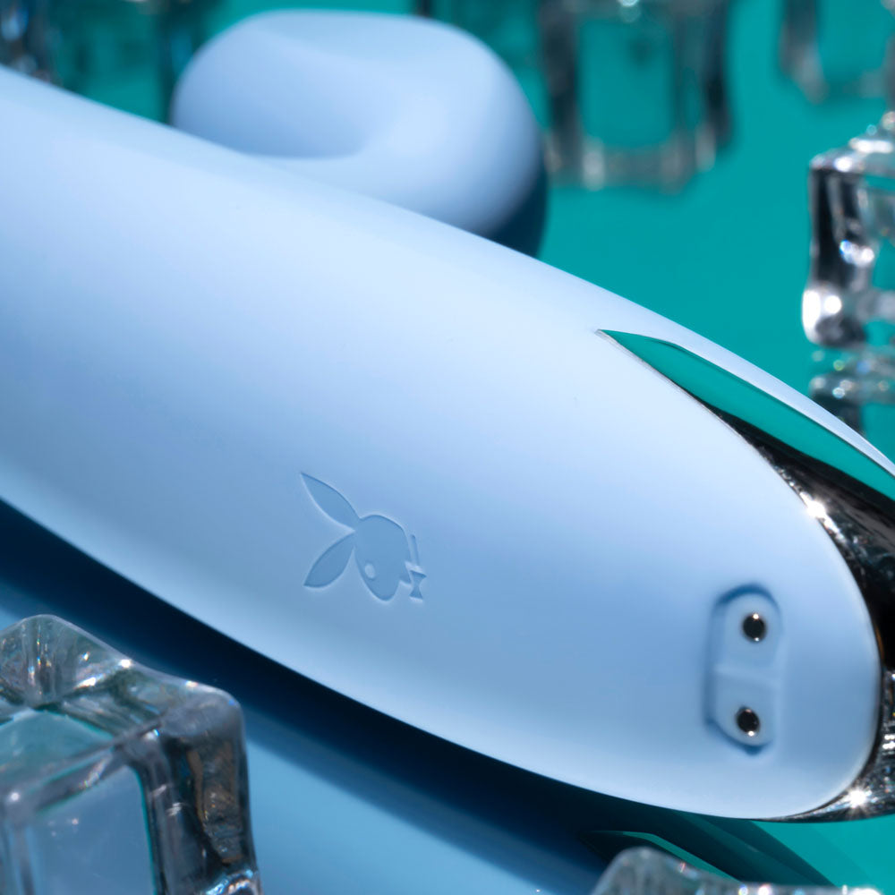 Playboy Pleasure UP AND AWAY Blue 26.7cm Rabbit Vibrator