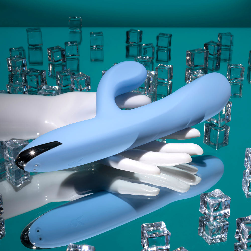 Playboy Pleasure UP AND AWAY Blue 26.7cm Rabbit Vibrator
