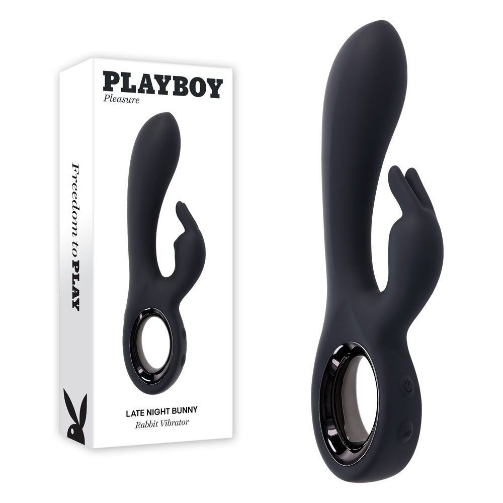 Playboy Pleasure LATE NIGHT BUNNY Black 20cm Rabbit Vibrator