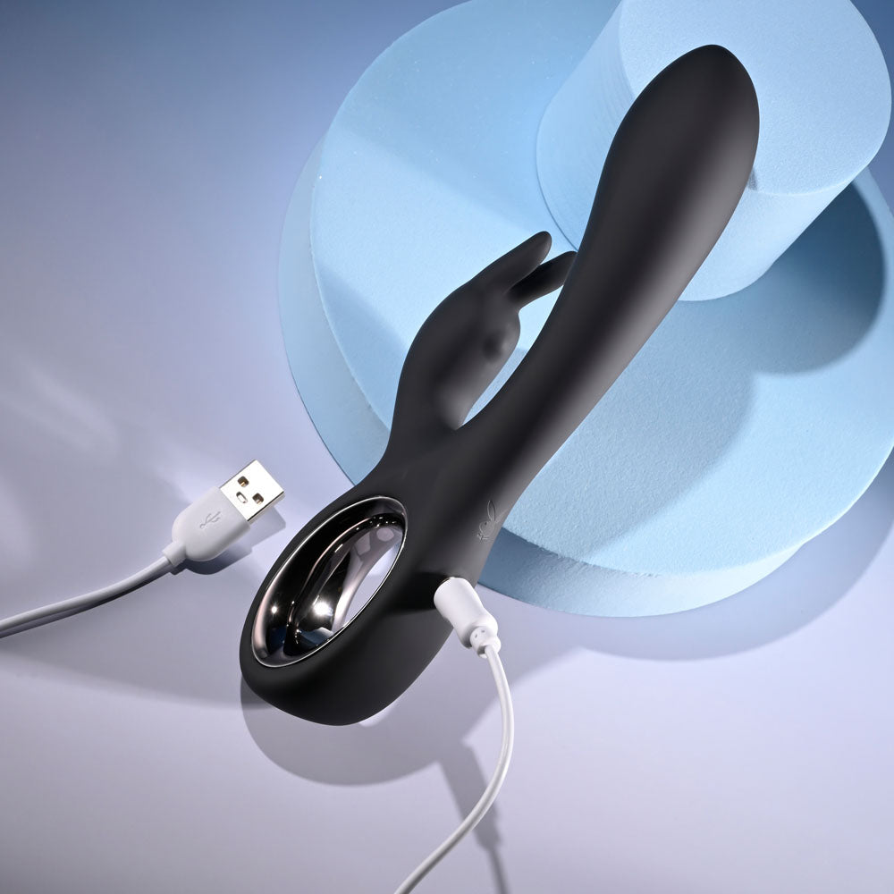 Playboy Pleasure LATE NIGHT BUNNY Black 20cm Rabbit Vibrator