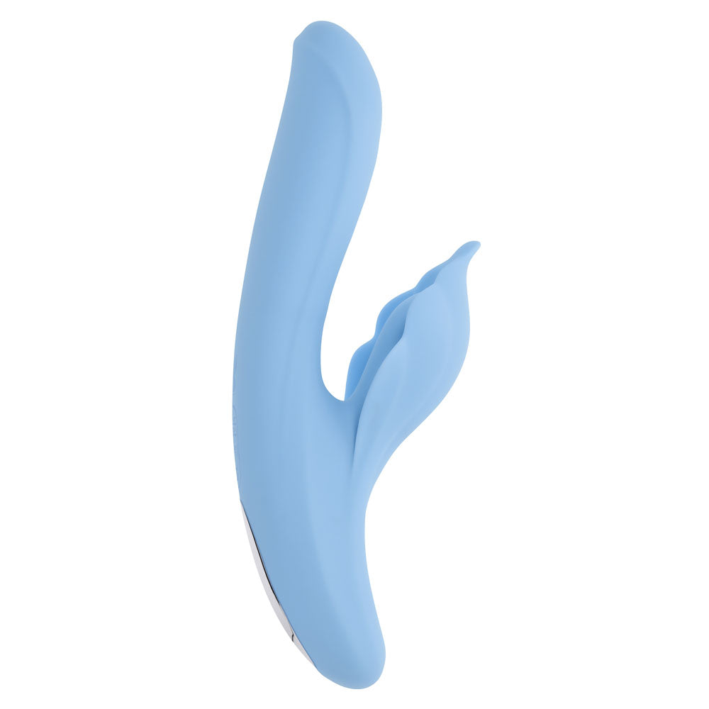 Playboy Pleasure IN BLOOM - Blue 23.5cm Thrusting Tapping & Heating Dual Vibrator