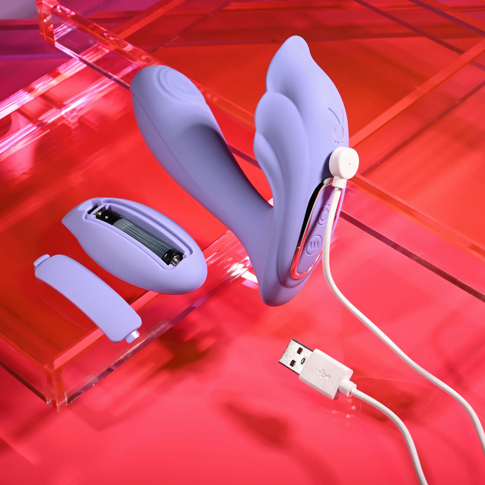 Playboy Pleasure LILAC FANTASY - Purple 13.5cm Tapping Vibrator with Remote