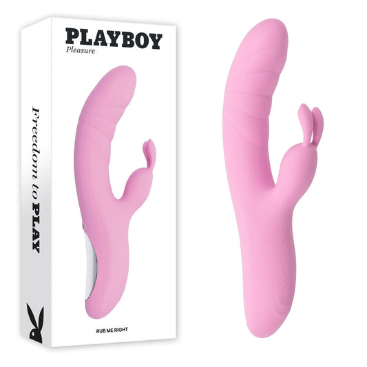 Playboy Pleasure RUB ME RIGHT - Pink 23.2cm Thrusting Rabbit Vibrator
