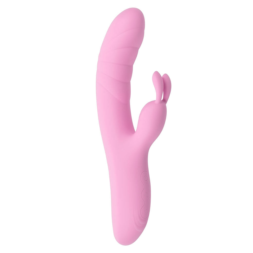 Playboy Pleasure RUB ME RIGHT - Pink 23.2cm Thrusting Rabbit Vibrator