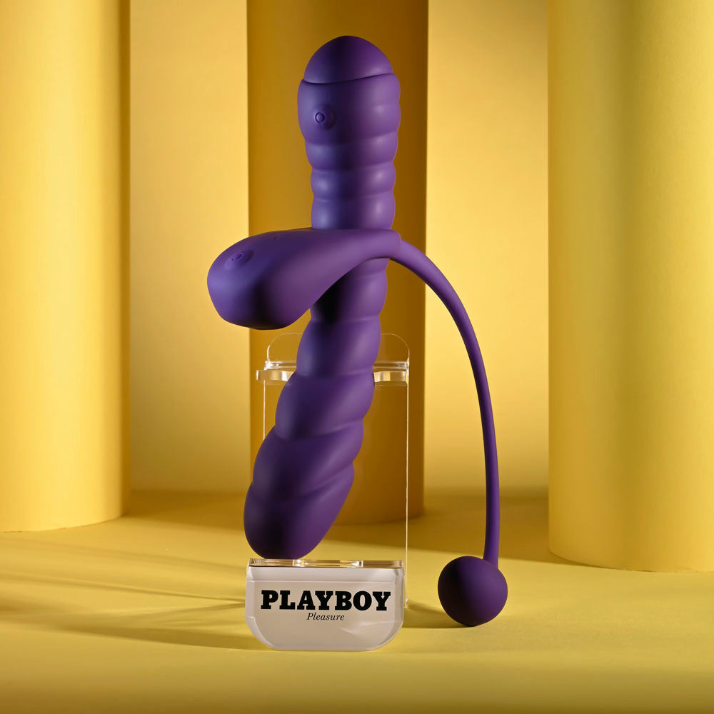 Playboy Pleasure TWISTED PLAYGROUND - Purple Vibrator and Cock Ring Kit