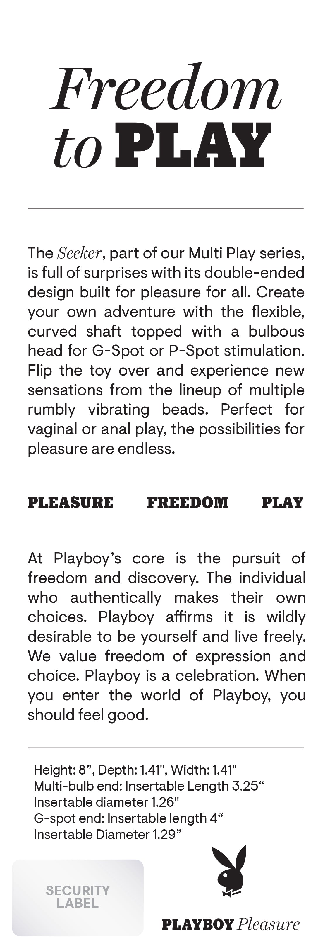 Playboy Pleasure THE SEEKER Purple 20.3cm USB Rechargeable Double Ended Vibrator