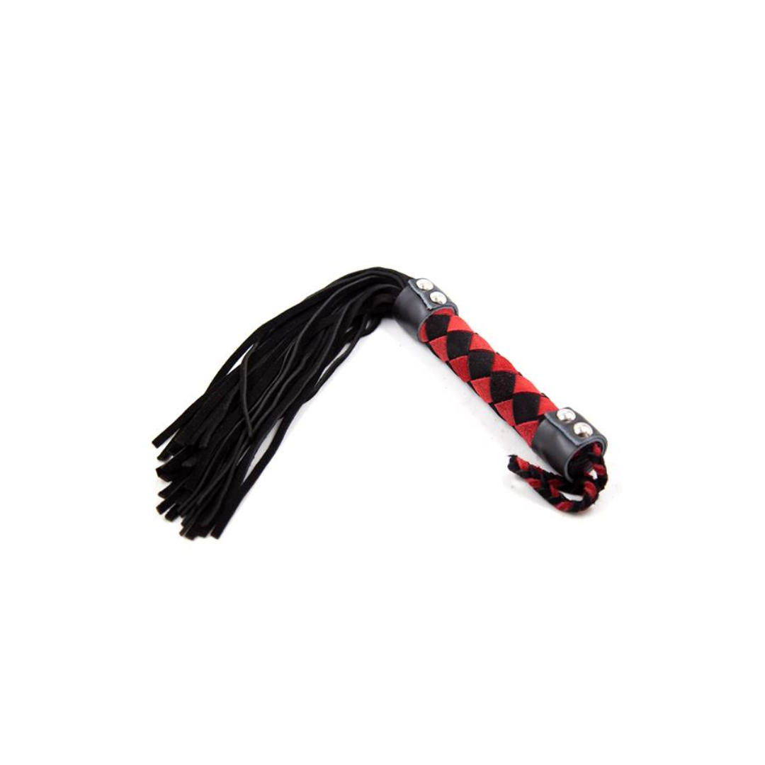 Bizarre Video 15" Leather Flogger Black W Red