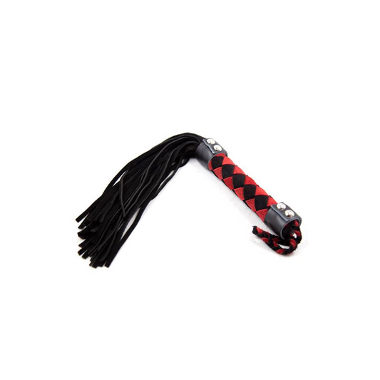 Bizarre Video 15" Leather Flogger Black W Red