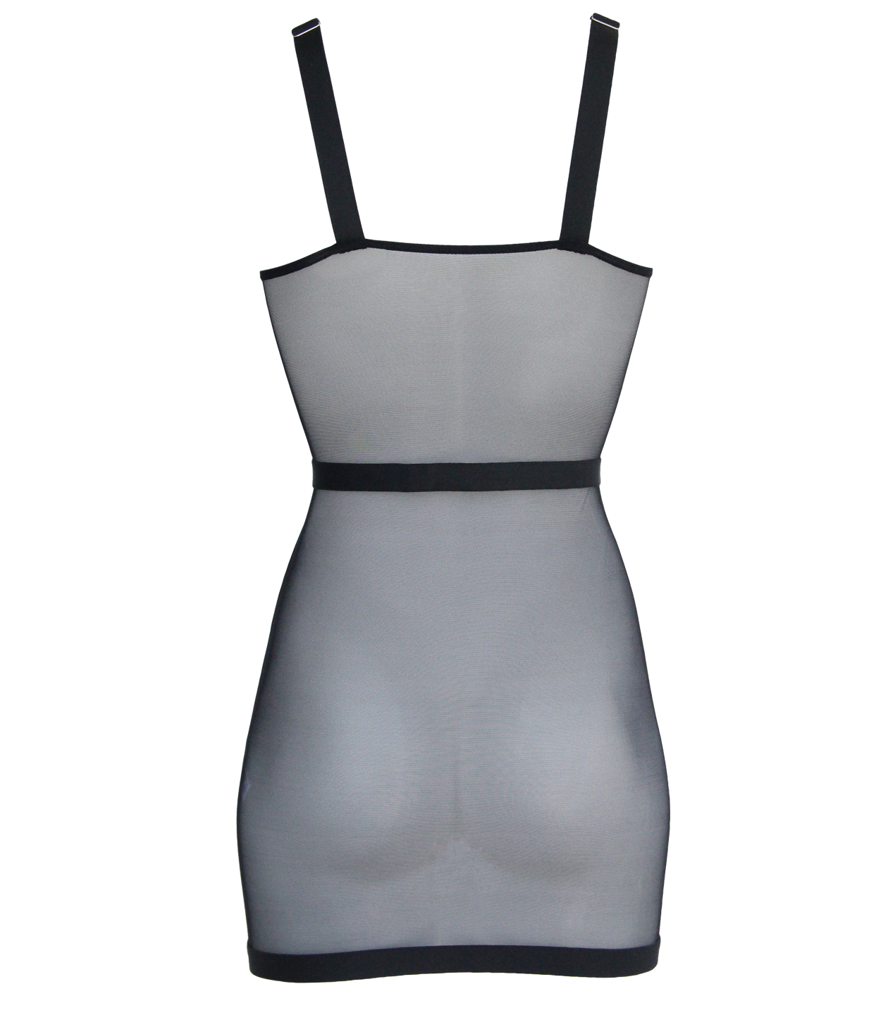 Muse Lingerie Black Mesh Dress With Elastic Banding PL009BLK Size S/M/L/XL