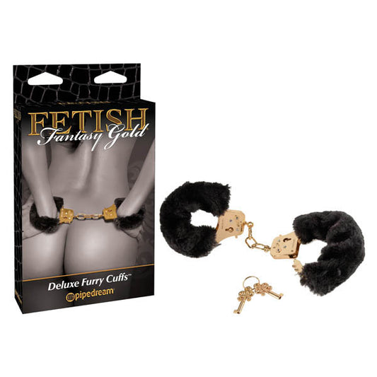 Pipedream Fetish Fantasy Gold Deluxe Furry Cuffs
