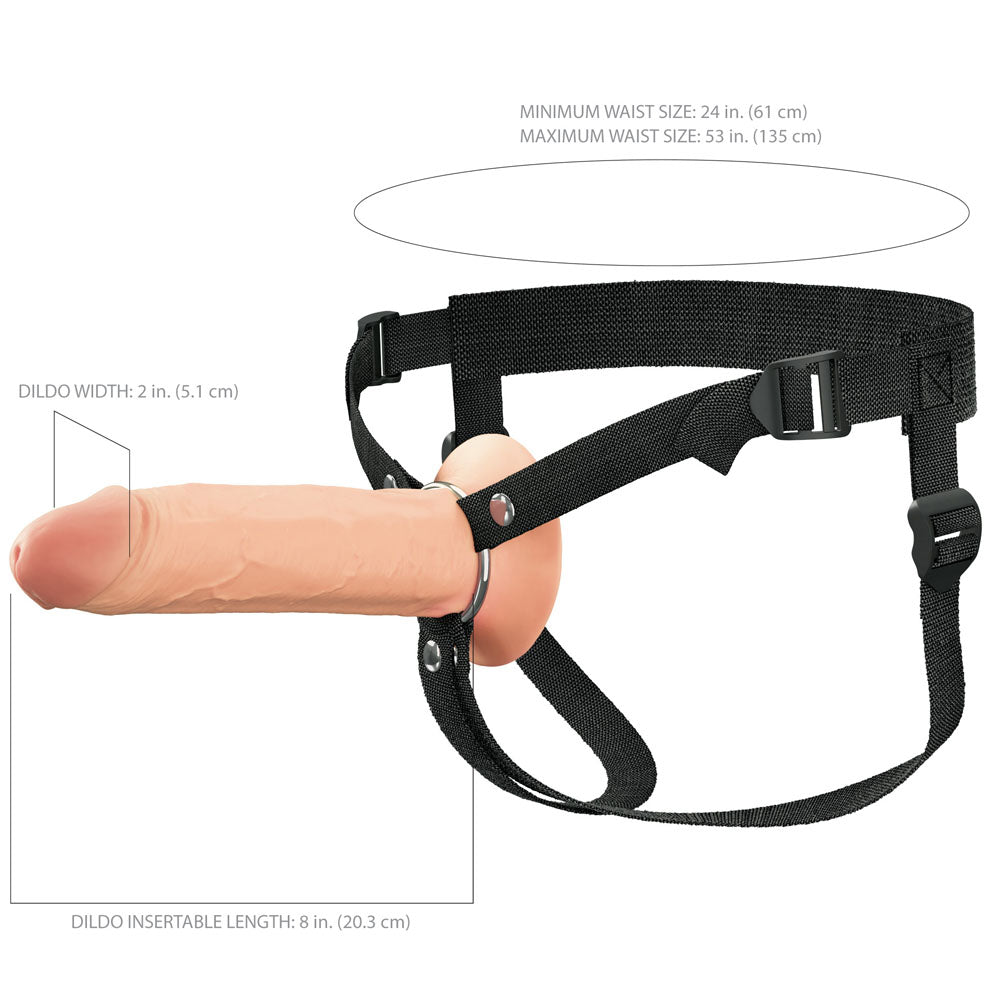Pipedream FX Elite 8" Silicone Hollow Strap-On - Flesh
