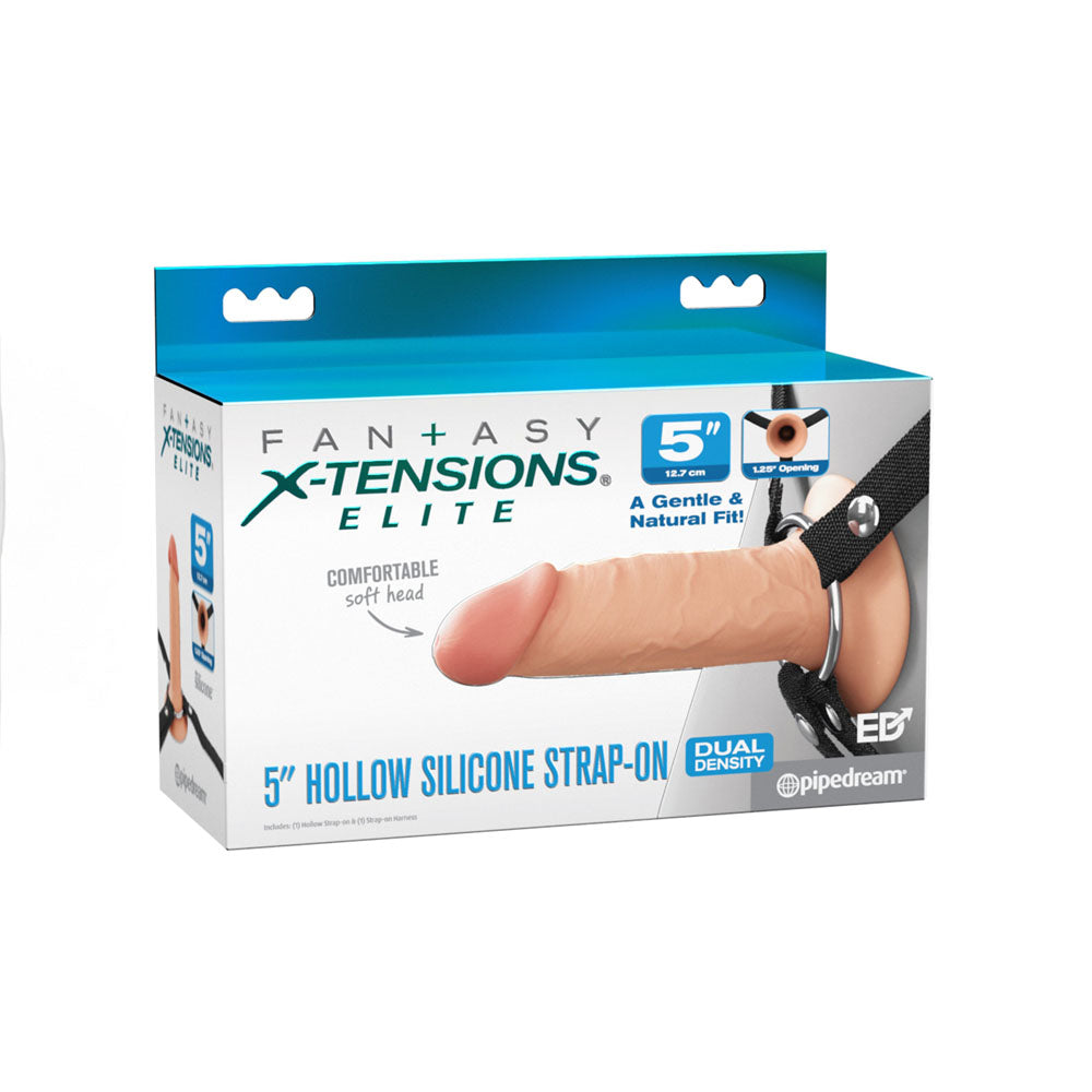 Pipedream | Fantasy X-Tensions Elite 5" Silicone Hollow Strap-On - Flesh