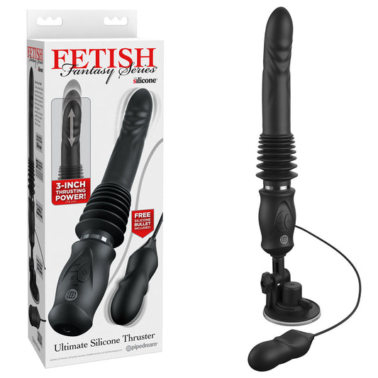 Pipedream Fetish Fantasy Series Ultimate Silicone Thruster - Black Thrusting Vibrator