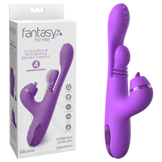 Fantasy For Her IntiMotion Pulse Pro - Purple 24cm Swirling & Flicking Rabbit Vibrator