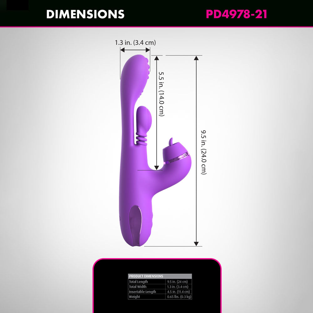 Fantasy For Her IntiMotion Pulse Pro - Purple 24cm Swirling & Flicking Rabbit Vibrator