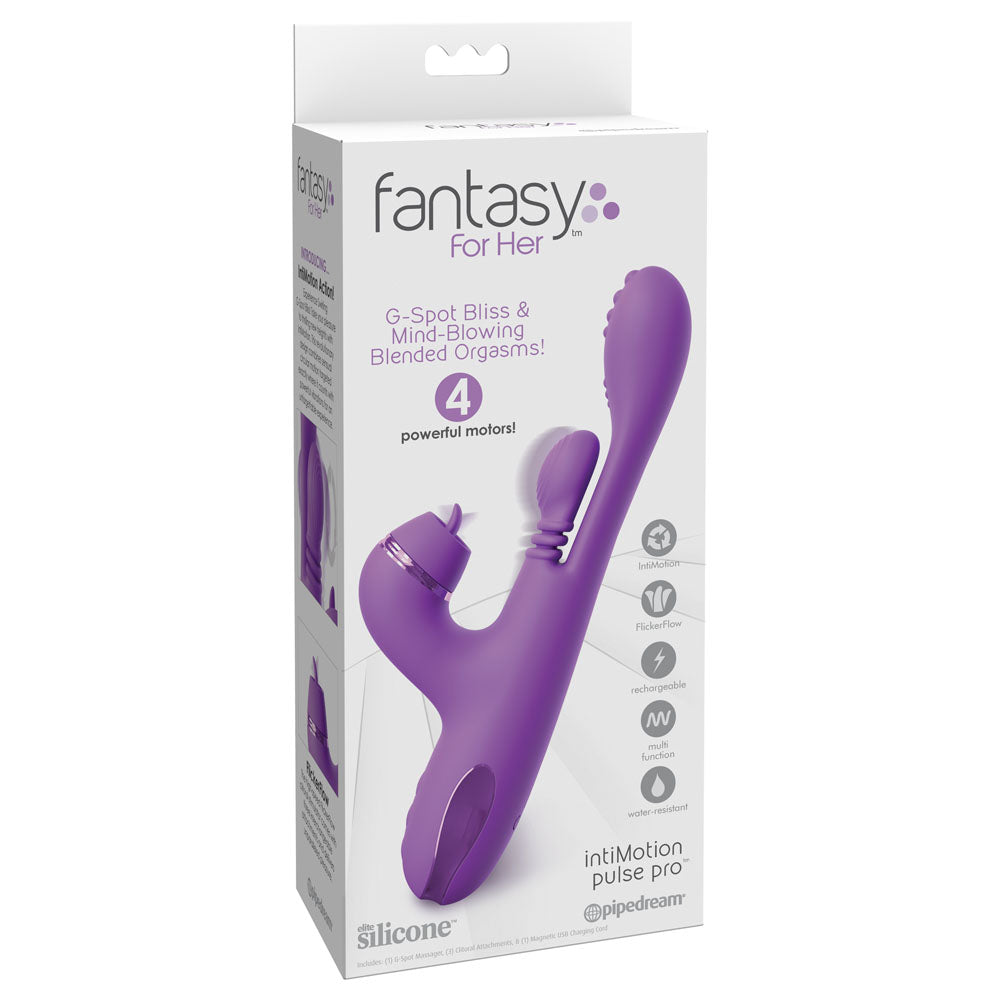 Fantasy For Her IntiMotion Pulse Pro - Purple 24cm Swirling & Flicking Rabbit Vibrator