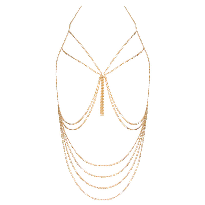 Muse Lingerie Gold Curb Chain Body Harness PH001GLD One Size