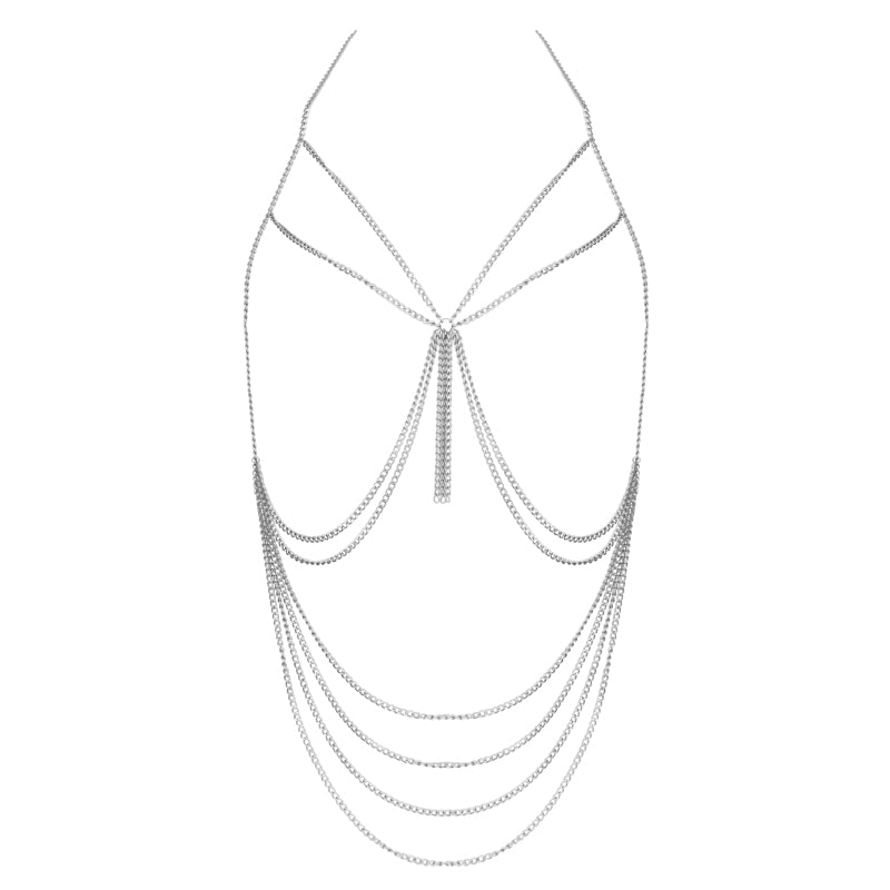 Muse Lingerie Silver Curb Chain Body Harness PH001SIL One Size