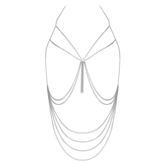 Muse Lingerie Silver Curb Chain Body Harness PH001SIL One Size