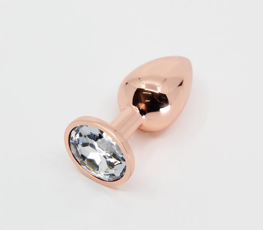 Love In Leather PLU001 Round Gem Butt Plug - MULTIPLE COLOURS