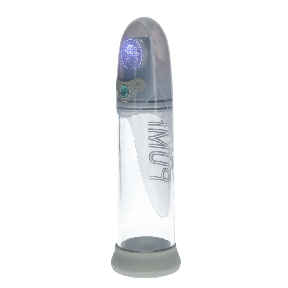 Shots Toys | PUMPED Aqua-Pro Auto Pump - Grey/Clear AI-Enabled Submersible Auto Penis Pump