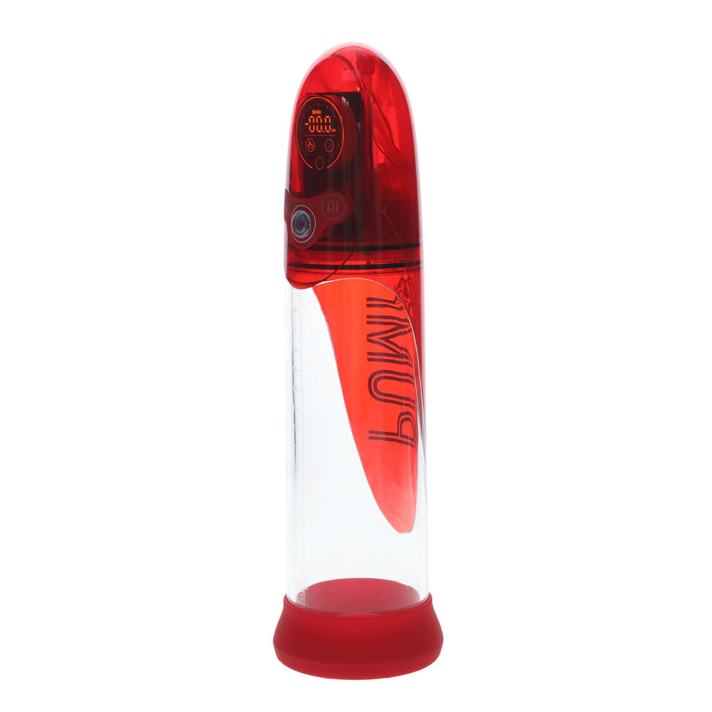 Shots Toys | PUMPED Aqua-Pro Auto Pump - Red/Clear AI-Enabled Submersible Auto Penis Pump