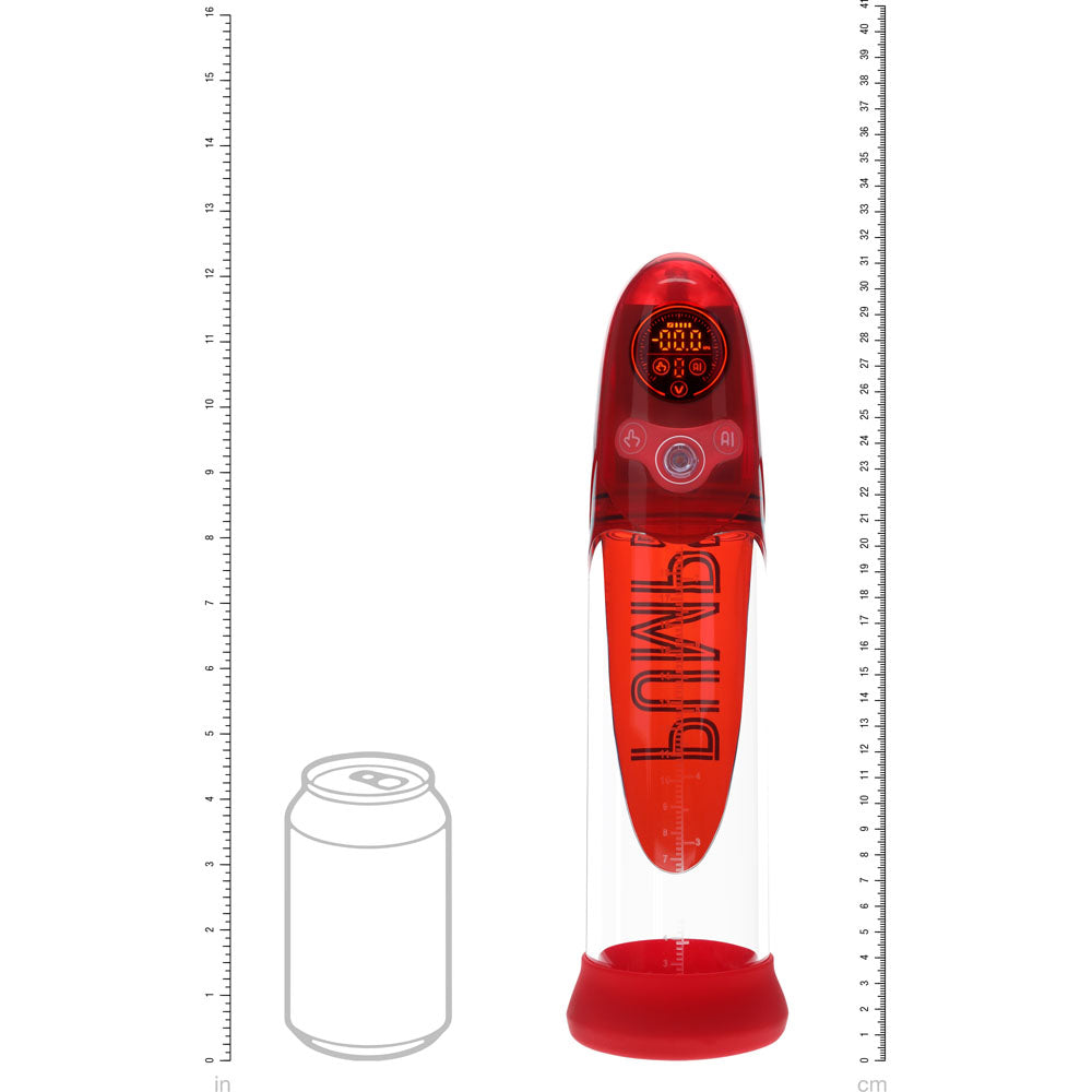 Shots Toys | PUMPED Aqua-Pro Auto Pump - Red/Clear AI-Enabled Submersible Auto Penis Pump