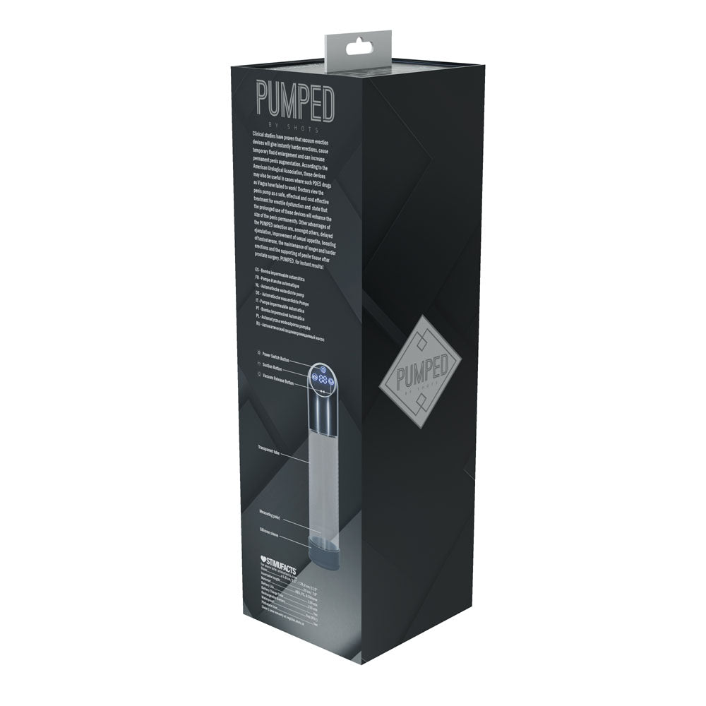 Shots Toys | PUMPED Automatic Waterproof Pump - Gun Metal/Clear Automatic Penis Pump
