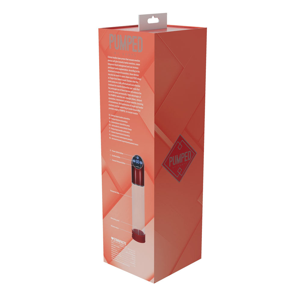 Shots Toys | PUMPED Automatic Waterproof Pump - Metal Red/Clear Automatic Penis Pump