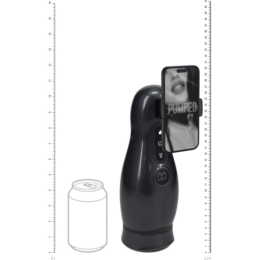 Shots Toys | PUMPED Virtuo - Gunmetal Sucking And Vibrating Auto Masturbator