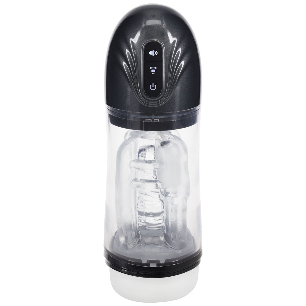 Shots Toys | PUMPED SonicPull - Gunmetal Sucking And Vibrating Auto Masturbator