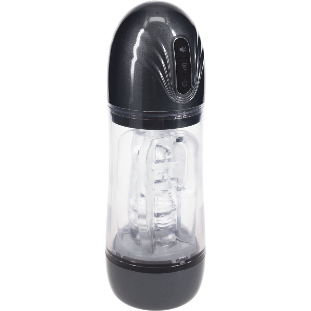 Shots Toys | PUMPED SonicPull - Gunmetal Sucking And Vibrating Auto Masturbator